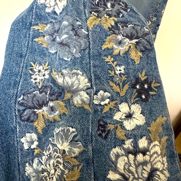 DRIFTWOOD Denim - DRIFTWOOD Blue Denim Skinny Jeans with Floral Embroidery
